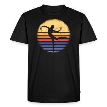 Danseur Rétro Coucher De Soleil Danse - T-shirt Premium bio Homme - noir - Devant - Nico (187cm)