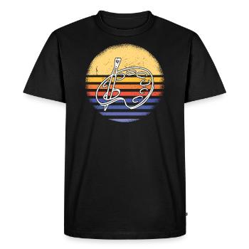 Painter Retro Sunset Painting - Men's Premium Organic T-Shirt - black - Front - Nico (187cm)