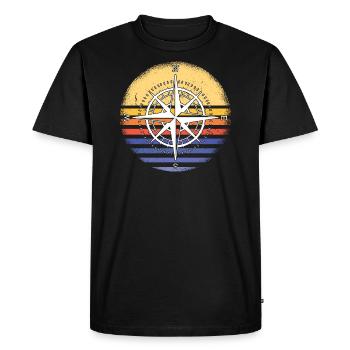 Geocacher Retro Sunset Geocaching - Men's Premium Organic T-Shirt - black - Front - Nico (187cm)