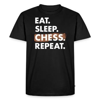Chess Player Eat Sleep Chess - Men's Premium Organic T-Shirt - black - Front - Nico (187cm)