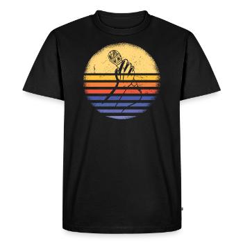 Comedian Retro Sunset Stand Up Comedy - Men's Premium Organic T-Shirt - black - Front - Nico (187cm)