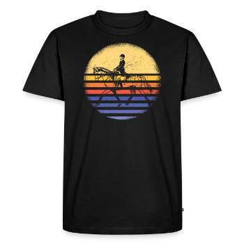 Reining Pur Retro Sunset - T-shirt Premium bio Homme - noir - Devant - Nico (187cm)