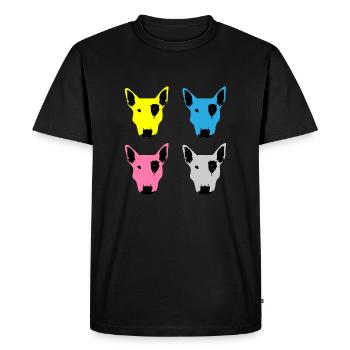 Pit Bull Bull Terrier CMYK - T-shirt Premium bio Homme - noir - Devant - Nico (187cm)