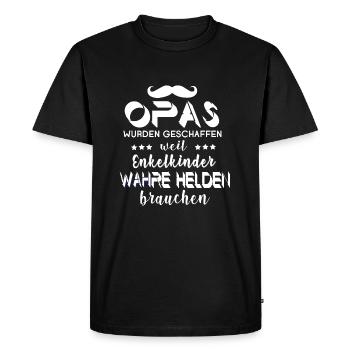 Grand-père petits-enfants - T-shirt Premium bio Homme - noir - Devant - Nico (187cm)