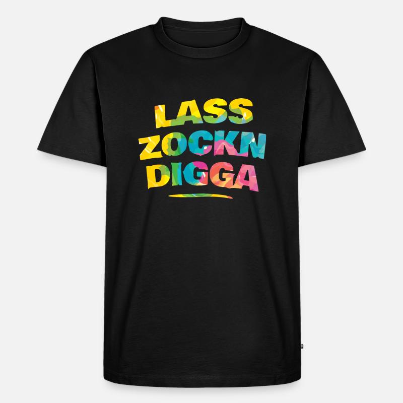 Lass zockn, Digga! 🎮😎 - Männer Premium Bio T-Shirt - Schwarz