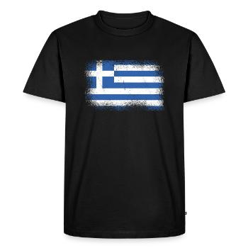 Grèce Drapeau Hellas Athènes Drapeau grec - T-shirt Premium bio Homme - noir - Devant - Nico (187cm)