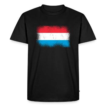 Drapeau luxembourgeois Drapeau luxembourgeois Accueil - T-shirt Premium bio Homme - noir - Devant - Nico (187cm)