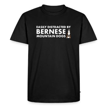 Facilement distrait par le Bouvier Bernois - T-shirt Premium bio Homme - noir - Devant - Nico (187cm)