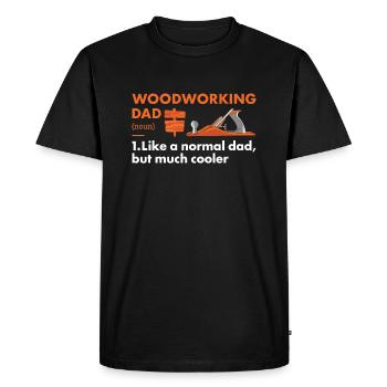 Définition du père menuisier Travail du bois - T-shirt Premium bio Homme - noir - Devant - Nico (187cm)