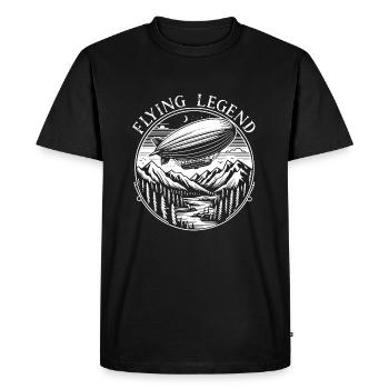 Vintage Airship – Flying Legend Retro Design - Men's Premium Organic T-Shirt - black - Front - Nico (187cm)