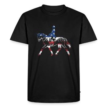 Jumper Drapeau Us Saut d’obstacles - T-shirt Premium bio Homme - noir - Devant - Nico (187cm)