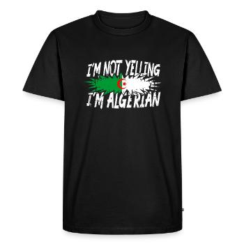 Je ne crie pas que je suis algérien - T-shirt Premium bio Homme - noir - Devant - Nico (187cm)