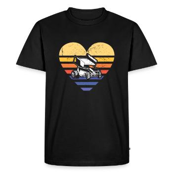 Sport Retro Sunset Heart Sprint Car Racing - T-shirt Premium bio Homme - noir - Devant - Nico (187cm)