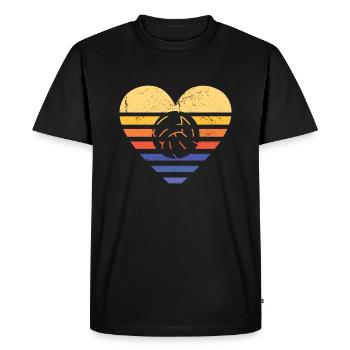 Sport Retro Sunset Heart Netball - T-shirt Premium bio Homme - noir - Devant - Nico (187cm)