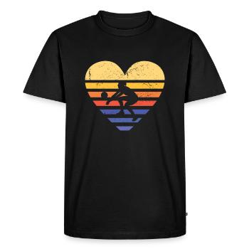 Sport Retro Sunset Heart Beach Volleyball - T-shirt Premium bio Homme - noir - Devant - Nico (187cm)