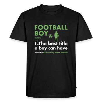 Sport Boy Definition Football - Men's Premium Organic T-Shirt - black - Front - Nico (187cm)