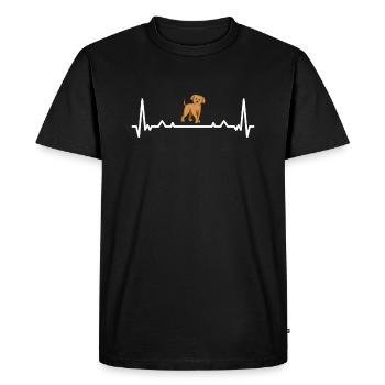 Heartbeat Poodle - Men's Premium Organic T-Shirt - black - Front - Nico (187cm)