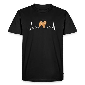 Heartbeat Chow Chow - Men's Premium Organic T-Shirt - black - Front - Nico (187cm)
