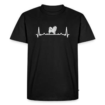 Heartbeat Samoyed - Men's Premium Organic T-Shirt - black - Front - Nico (187cm)