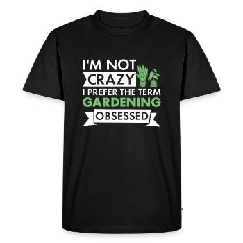 Jardinier Je ne suis pas fou de jardinage - T-shirt Premium bio Homme - noir - Devant - Nico (187cm)