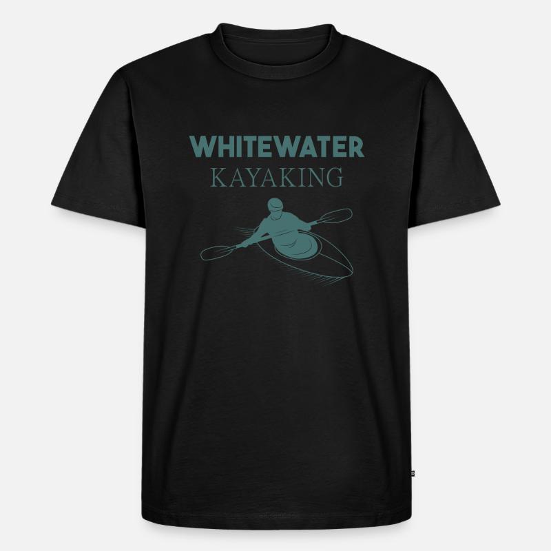 Whitewater Kayaking - Männer Premium Bio T-Shirt - Schwarz