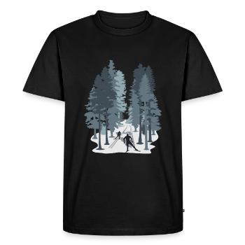 Ski de fond, ski de fond, biathlon, sports d’hiver - T-shirt Premium bio Homme - noir - Devant - Nico (187cm)
