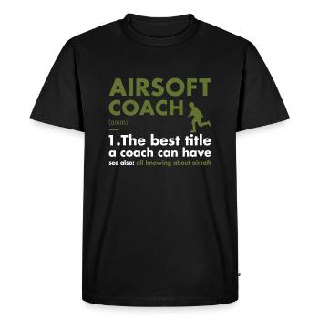 Sport Coach Definition Airsoft - Men's Premium Organic T-Shirt - black - Front - Nico (187cm)