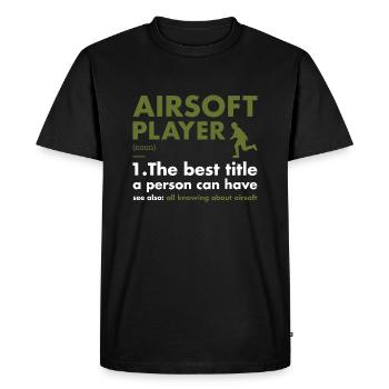 Sport Player Definition Airsoft - Men's Premium Organic T-Shirt - black - Front - Nico (187cm)