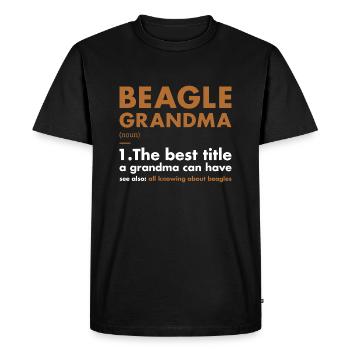 Beagle Grandma Definition - Men's Premium Organic T-Shirt - black - Front - Nico (187cm)