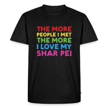 Les gens que j’ai rencontrés J’adore Shar Pei - T-shirt Premium bio Homme - noir - Devant - Nico (187cm)