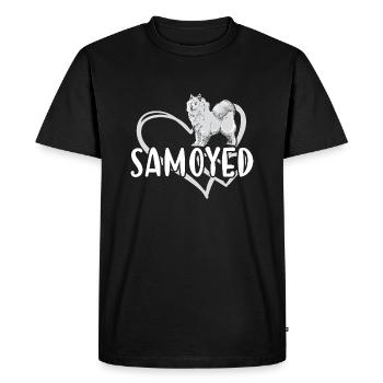 Samoyed Heart - Men's Premium Organic T-Shirt - black - Front - Nico (187cm)