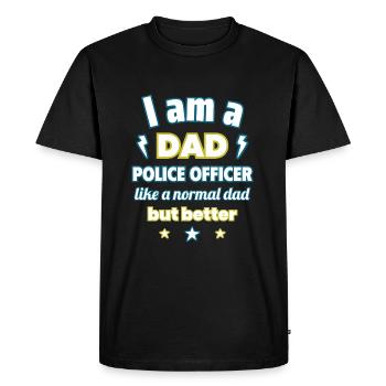 I'm a dad policeman,gift father's day - Men's Premium Organic T-Shirt - black - Front - Nico (187cm)