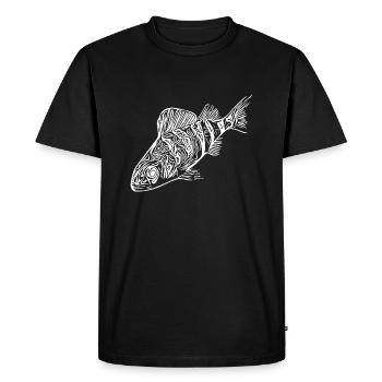Perch fish design for predator anglers - Men's Premium Organic T-Shirt - black - Front - Nico (187cm)