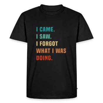Vintage, I came, I saw that I verge - Men's Premium Organic T-Shirt - black - Front - Nico (187cm)