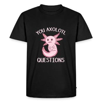 Mignon Kawaii Animal Axolotl Vêtements - T-shirt Premium bio Homme - noir - Devant - Nico (187cm)