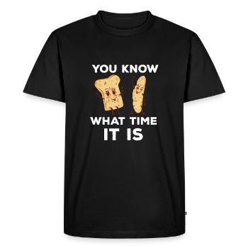 You know funny foodies what time it is - Men's Premium Organic T-Shirt - black - Front - Nico (187cm)