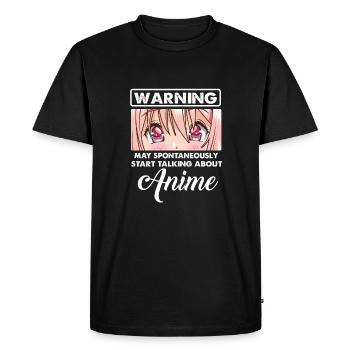 Warning can spontaneously funny quote about anime spr - Men's Premium Organic T-Shirt - black - Front - Nico (187cm)