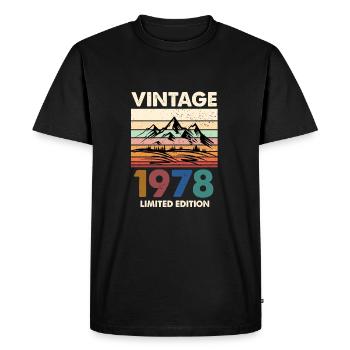Millésime 1978 Bday né 1978 Bday Party Funny - T-shirt Premium bio Homme - noir - Devant - Nico (187cm)