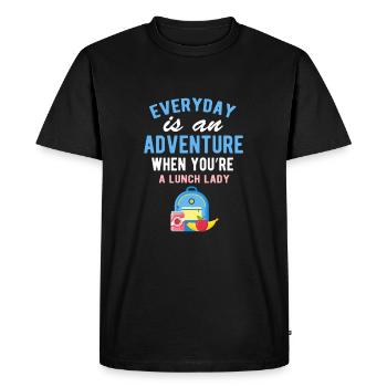 Citation amusante avec la dame du déjeuner Holiday Scho - T-shirt Premium bio Homme - noir - Devant - Nico (187cm)