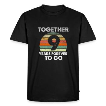 Neuf ans anniversaire de mariage Vintage - T-shirt Premium bio Homme - noir - Devant - Nico (187cm)
