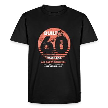 Built 60 years ago vintage quote music lovers - Men's Premium Organic T-Shirt - black - Front - Nico (187cm)