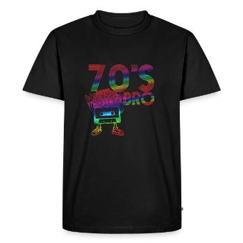 Cassette rétro Bro Vintage des années 70 - T-shirt Premium bio Homme - noir - Devant - Nico (187cm)