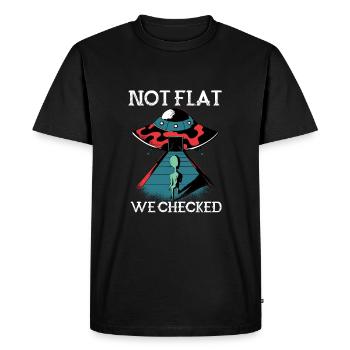 Alien UFO Funny quote not flat, we have about - Men's Premium Organic T-Shirt - black - Front - Nico (187cm)