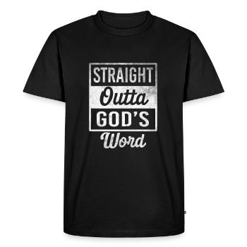 DORTA OUTTA DIEUX PAROLE TREMBLANTE Religion de Jésus - T-shirt Premium bio Homme - noir - Devant - Nico (187cm)