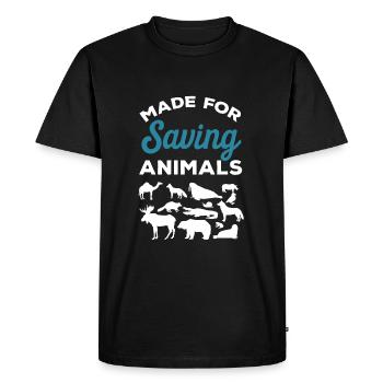 Sauvetage d’animaux drôle de citation sauveteur d’animaux - T-shirt Premium bio Homme - noir - Devant - Nico (187cm)
