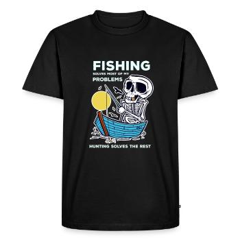 pêche citation drôle chassepêche pêche pêche - T-shirt Premium bio Homme - noir - Devant - Nico (187cm)