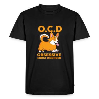 Mignon drôle compulsif citation obsessionnelle Corgi Di - T-shirt Premium bio Homme - noir - Devant - Nico (187cm)