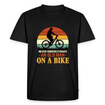 Ne sous-estimez jamais la citation amusante d’un vieux M - T-shirt Premium bio Homme - noir - Devant - Nico (187cm)