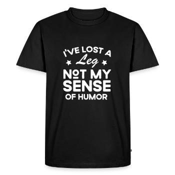 J’ai perdu une jambe, le drôle d’amputé - T-shirt Premium bio Homme - noir - Devant - Nico (187cm)