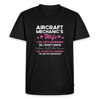 Drôle de mécanicien d’avion Mme Women Fra - T-shirt Premium bio Homme - noir - Devant - Nico (187cm)